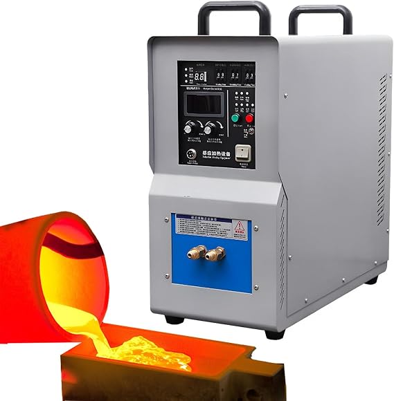 15KW High Frequency Induction Furnace - Single Phase 220V,30-80KHz,Hot Rod/Bolt Heating,Melting/Welding/Quenching Tools for Steel/Gold/Silver/Copper