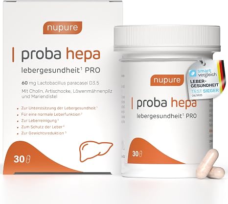 Nupure ProbaHepa Liver Complex Capsules - 5-in-1 Formula for Liver Function & Metabolism with Choline Milk Thistle Artichoke Hericium & Lactobacillus