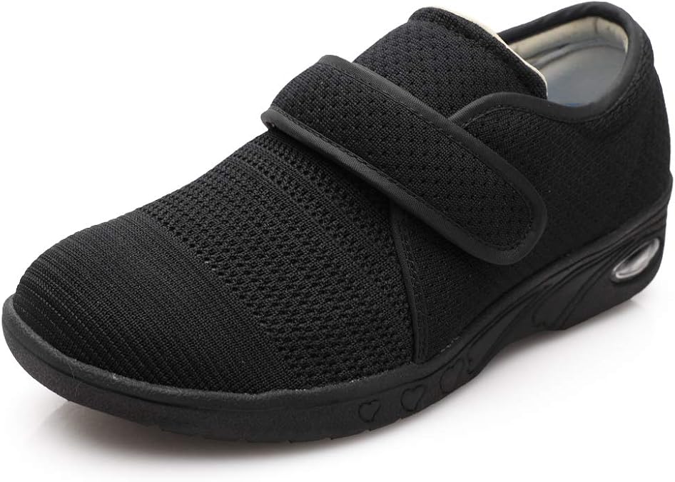 Diabetic Shoes For Women Velcro Shoe For Elderly Women Wide Shoes For Men'S Walking Shoes Adjustable Closure Breathable Lightweight Width X-Wide Non Slip Air Cushion Sneakers For Swollen Feet Edema