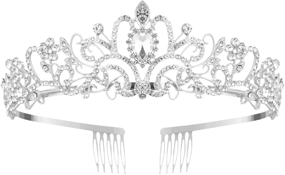 Crystal Tiara Crowns For Women Girls Princess Elegant Crown with Combs Women's Headbands Bridal Wedding Prom Birthday Party