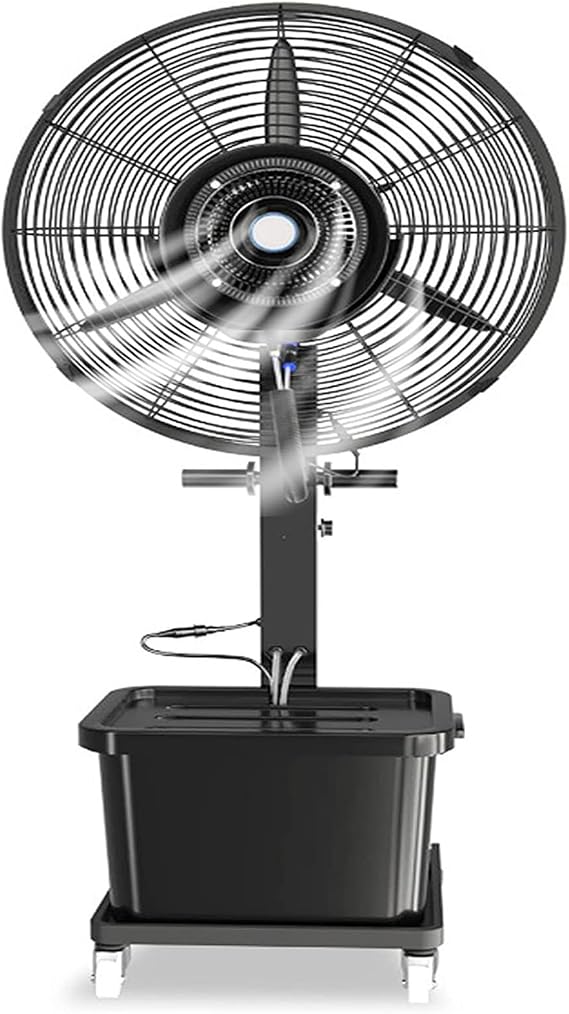 Outdoor Misting Fan 3 Speeds Pedestal Spray Fan Heavy Duty Mist Fan with 11 Gal Water Tank Oscillating Cooling Fan for Patios Camping Jobsite 26in/30in(650mm/26in)