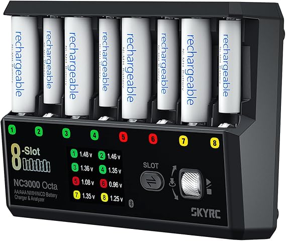 SKYRC NC3000 Octa 8-Slot AA AAA NiMH NiCd Battery Charger Analyzer