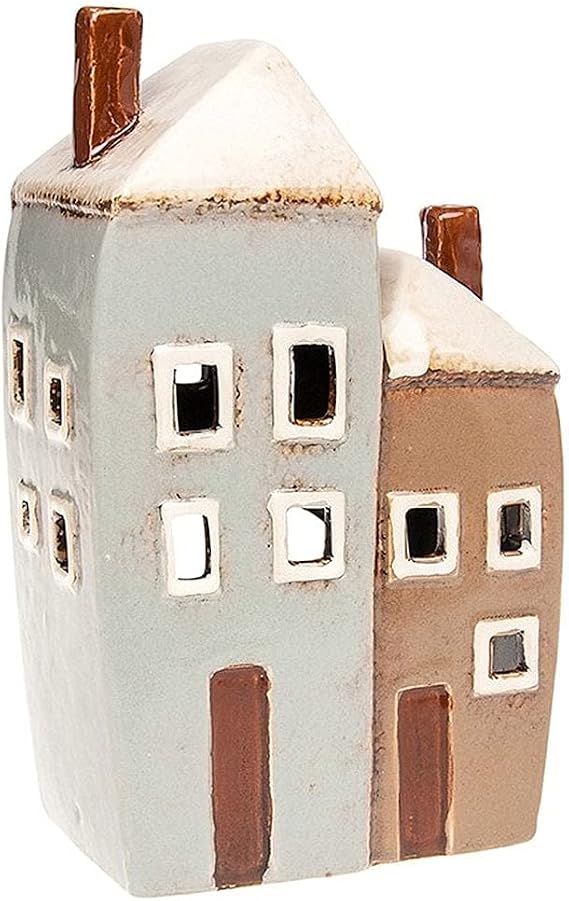 Village Pottery Cornish 2 Houses Tealight Ceramic