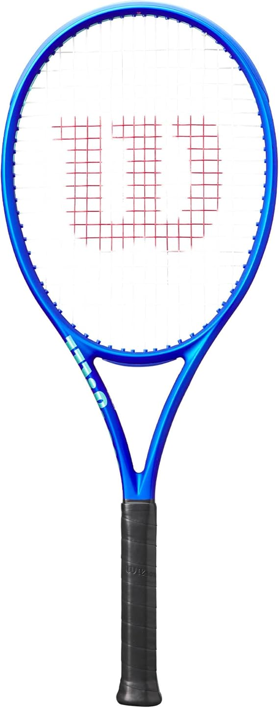 Wilson Ultra 100L V5 Adult Performance Tennis Rackets - Strung with Sensation 16 Natural at Mid Range Tension