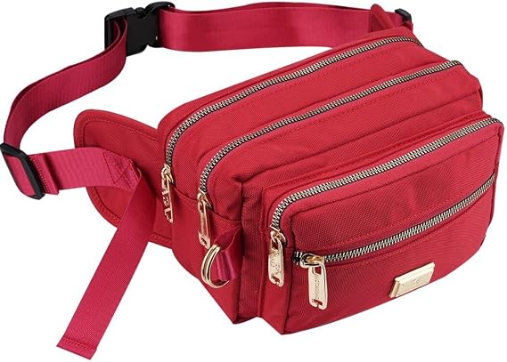 Fanny Pack for Women Men, Multi-pocket Fashionable Waist Bag, Waterproof Belt Bag with Adjustable Strap, Outdoor Sports Travel Bumbag for Shopping, Running, Biking, Hiking