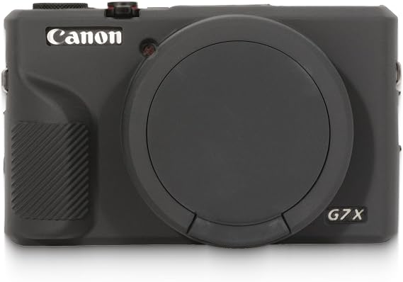 Case for Canon PowerShot G7 X Mark III Digital Camera, G7X Mark iii Camera Silicone Case Anti-Scratch Slim Fit Soft Skin, G7X Mark 3 Accessories with Detachable Lens Cover (Black)