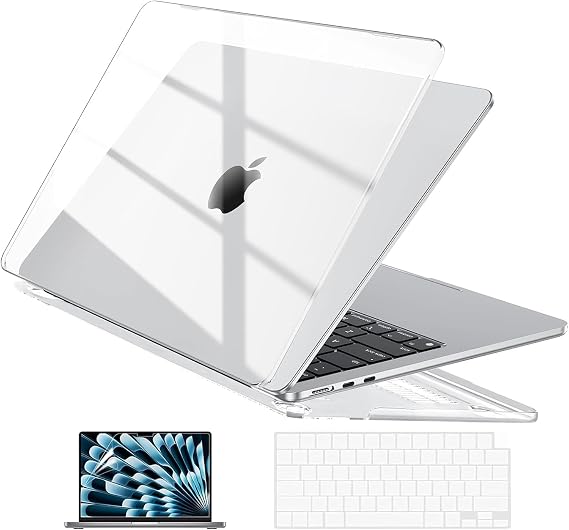 EooCoo Case for MacBook Air 13 inch M5/M4/M3/M2 2026-2022, Crystal Clear