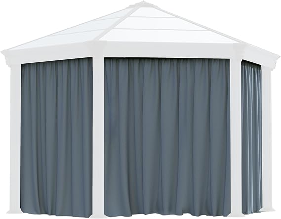 Palram - Canopia Roma/Monaco Gazebo Curtain Set, 6 Gray Panels