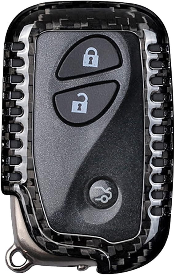 Genuine Carbon Fiber Key Fob Cover For Lexus ES350 GS300 GS350 GS430 GS450h GS460 HS250h IS250 IS350 IS-C IS-F LS460 LS600h LX570 RX270 RX350 Base Car Remote Key Fob Case for Men Women -Black