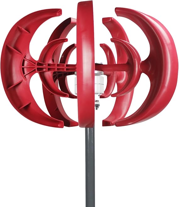 600W Wind Turbines Generator, Wind Turbine Generator Kit, 5 Blades DC12V Vertical Axis Wind Turbines Generator Kit for Home Hybrids Streetlight Use, Electromagnetic Electricity Producer Equi