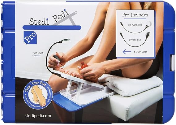 Pro - Professional Home Pedicure Kit - Pro Includes Lit Magnifier, Drying Fan, and Task Light - Paint Nails with Ease Using Pedi Assistant Tool - DIY for Women of All Ages