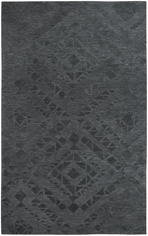 Rizzy Home Alora Decor Emerson 5' x 8' Diamond Dk. Grey/Gray/Rust/Blue Hand-Tufted Area Rug