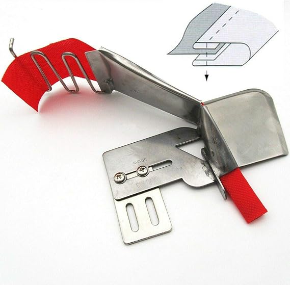 YICBOR Sewing Machine Double Fold Clean Finish Top & Bottom Binding Binder Attachment (1-1/2"- 3/8")
