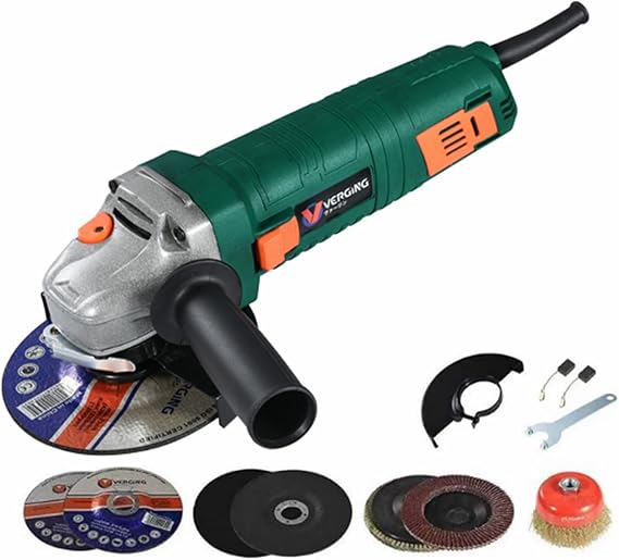 Angle Grinder, 7.5-Amp 4 1/2 Angle Grinder Tool, Variable Speed Angle Grinder, Electric Grinder Power Tools, Polishing and Rust Removal Capabilities, Non-Slip and Shockproof Handle