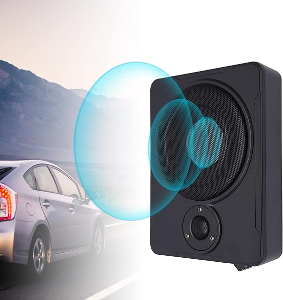 PIAOYUE- 8" 600w Slim Under-Seat Subwoofer,Powered Car Truck Sub w/Amp Kit, Car/Truck Sub Bass Speaker Kit