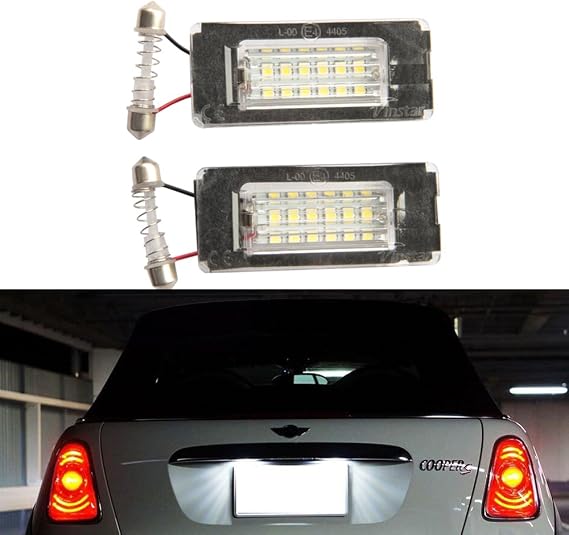 LED Rear License Plate Light Bulb Assembly Directly Fit Replacement for 2006-2014 2nd Gen MINICooper R56 R57 R58 Coupe R59 Roadster