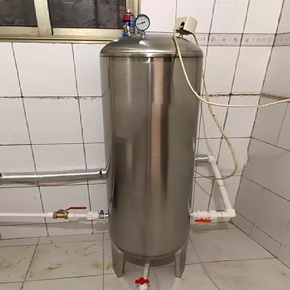 Stainless Steel Well Water Pressure Tank 15 25 40 50 65 80 100 130 185 Gal Fully Automatic Pressurized Water Tanks with Complete Kit,Vertical Stainless Steel Water Pressure Tanks,250L/66Gal
