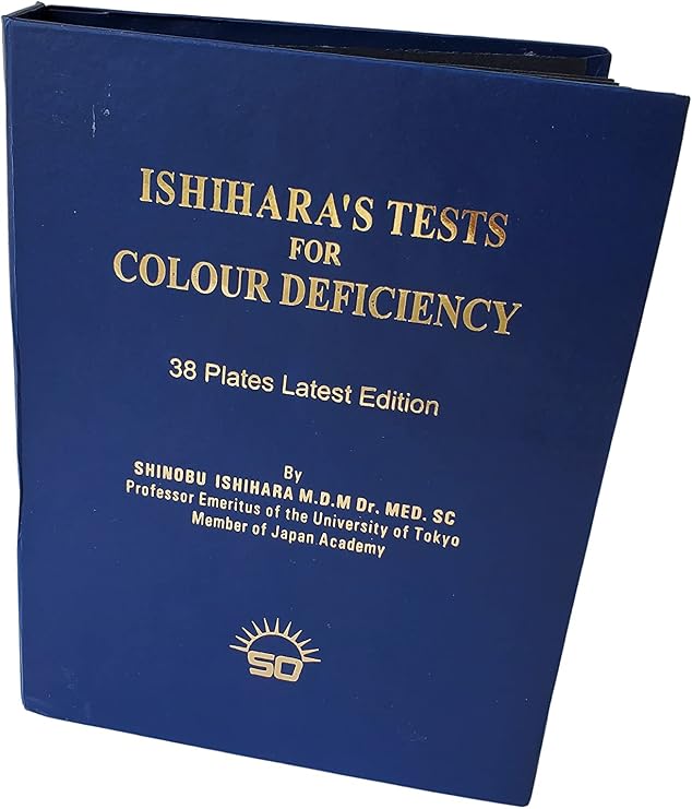 Color Blindness Ishihara Vision Testing 38 Charts | Color Deficiency Test Book with Numbers | Ishihara Plates for Testing All Forms of Color BlindnessBy Shinobu Ishihara Japanese Surgeon (Blue)