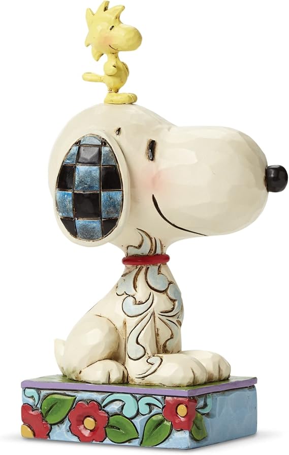 Enesco Peanuts Collection by Jim Shore Snoopy and Woodstock My Best Friend Personality Pose Figurine- Stone Resin Hand Crafted Painted Collectible Peanuts Snoopy Figurines Home Decor Statue, 5 Inch