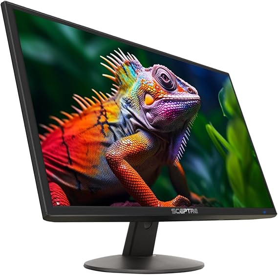 Sceptre 24-inch Prime Monitor Thin 1080p LED Monitor 99% sRGB 2x HDMI VGA Build-in Speakers, Machine Black (E248W-19203R 2025 Series) | 23.8 FHD 1920x1080, Va Panel, Srgb 95%, 2x2w Speakers, 250 CD and M2