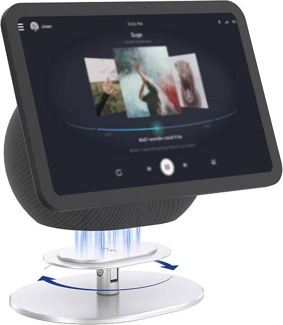Metal Stand for Echo Show 11 & 8 2025, 360 Swivel, 20~150Tilt