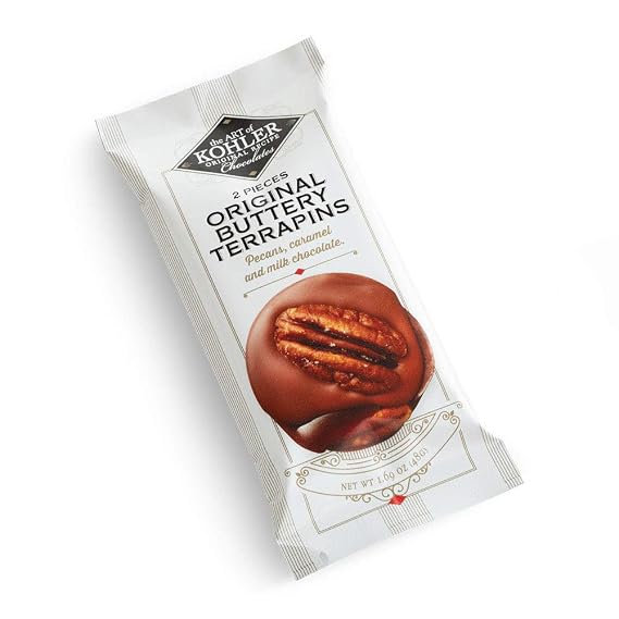 KOHLER Original Recipe Chocolates Six Count 2 Piece Terrapin Package Fine Milk Chocolate and Caramel