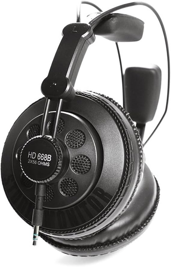 Superlux HD668B Semi-Open Studio Headphones, 50mm Drivers, Detachable Cable | For producers and musicians; 50mm drivers, precise semi-open imaging and detachable 1m and 3m cables suit varied setups
