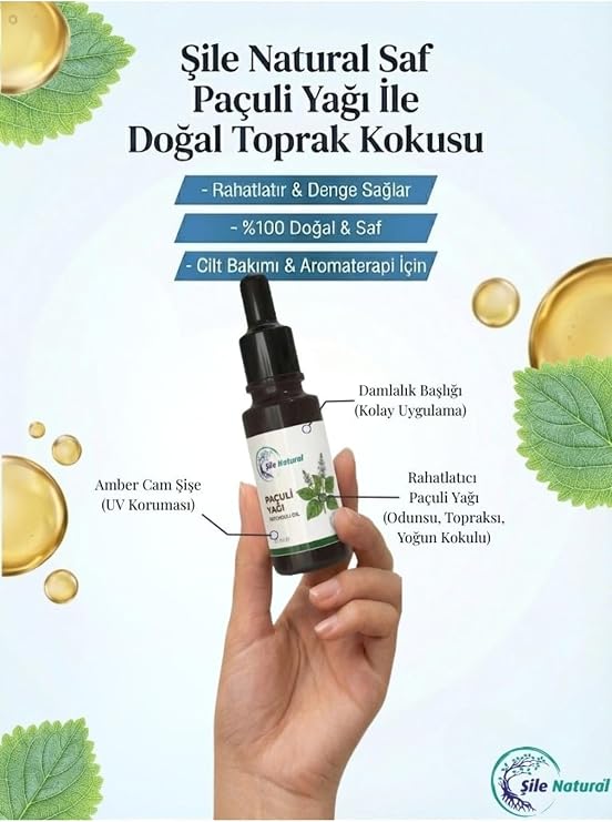 Paçuli Yağı 10 ml –%100 Saf ve Doğal Esans | Aromaterapi, Masaj ve Cilt Bakımı Yağı