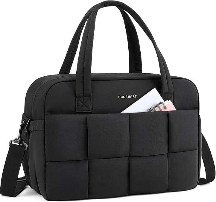 BAGSMART Gym Bag for Women, Personal Item Puffer Duffle Bag, Weekender Overnight Carry On Tote Handag for Travel