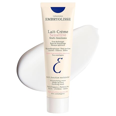 Embryolisse Lait-Creme Concentre Sensitive Face Moisturizer and Makeup Primer, Hypoallergenic Fragrance-Free Face Cream with Aloe Vera and Shea Butter