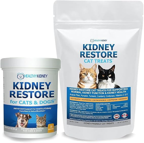 Kidney Restore Cat Treats Tuna: Restorative Cat Treats for Kidney Issues Cats & Dogs Unflavored for Supporting Normal Kidney Function