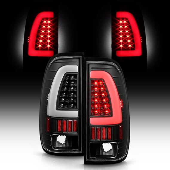 ACANII - For [Update Design] Black 1997-2003 Ford F150 LED Light Bar Tail Lights Brake Lamps