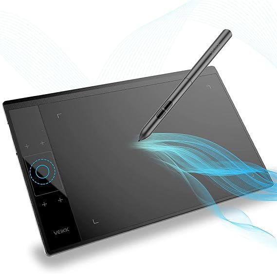 Graphics Drawing Tablet VEIKK A30, 4 Touch Keys 1 Touch Panel, Linux Support, 10x6 Inch Drawing Pad with 8192 Levels Battery-Free Pen Electronic Drawing Tablet for PC/Android/Mac OS/Windows