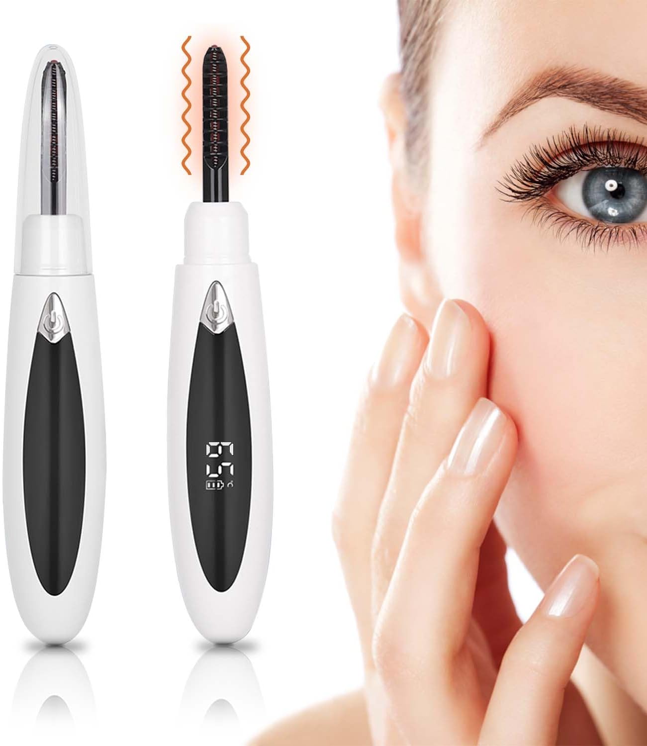 Jiobbo Hot Viewer, Rechargeable, 2023 Upgraded Version, Eyelash Curler, Dual Use, Long Time Keep, 3 Temperature Control, Temperature Sensitive Silicone, Burns Prevention, 10 Seconds Rapid Preheating,