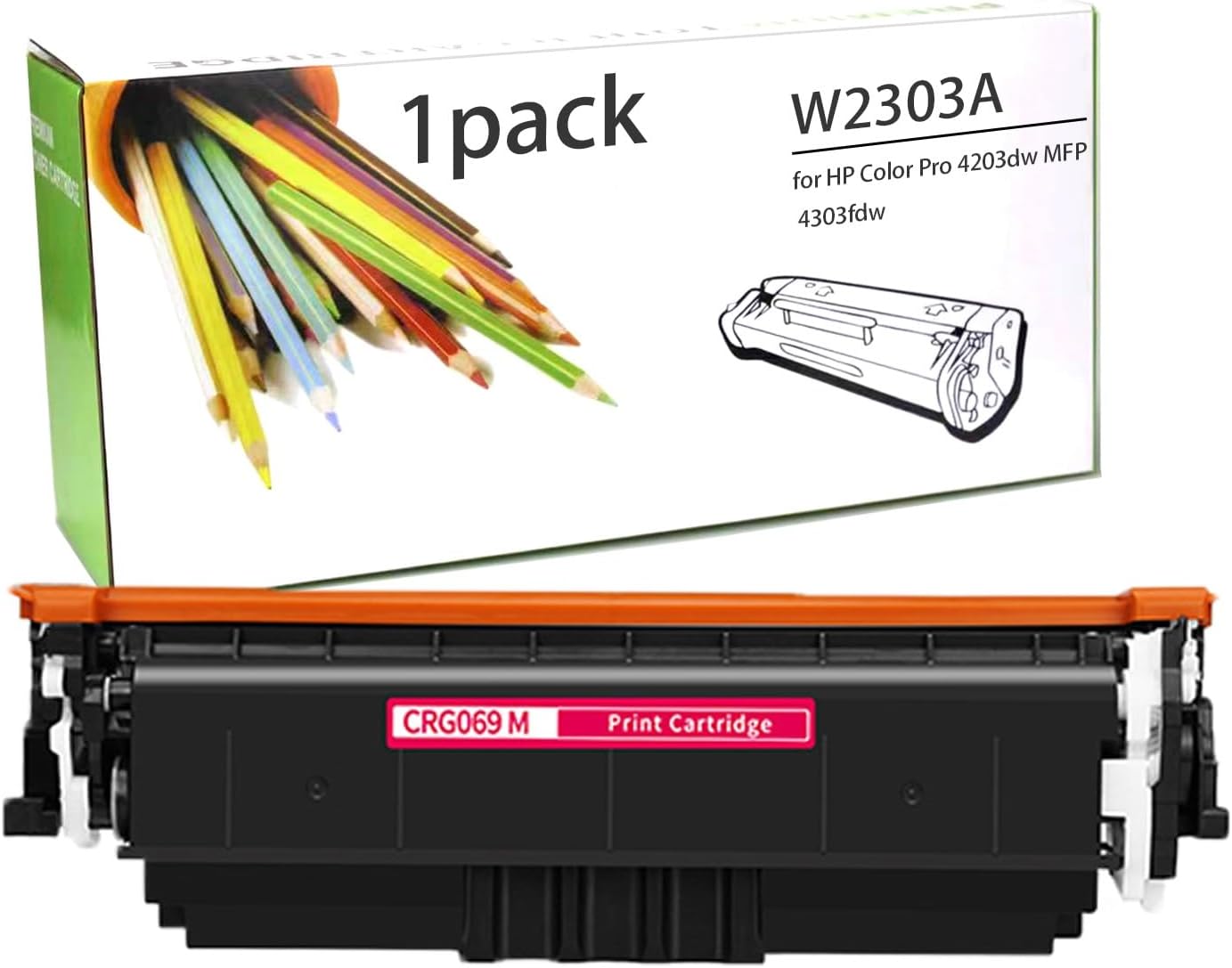 Compatible W2300AW2301AW2302AW2303A Toner Cartridge Replacement, for HP Color Pro 4203dw MFP 4303fdw Toner Cartridge  Color : Red 5500 Pages with chip