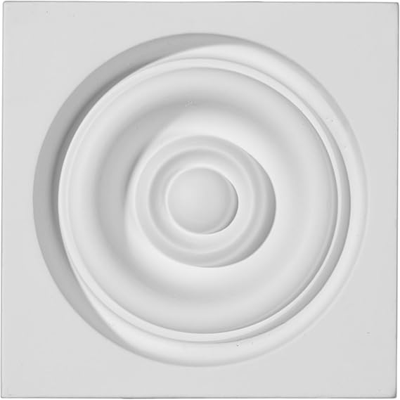 Ekena Millwork PB04X04X01RE Reece Plinth Blocks, 4 1/4"W x 4 1/4"H x 1 5/8"P, Primed