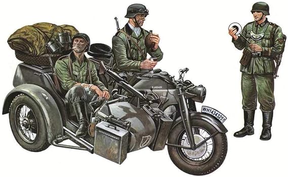 Italeri 1/35 ZUNDAPP KS750 with Sidecar,Green