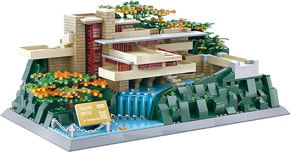 Fallingwater Pennsylvania Building Set (1221 Pieces), Architecture Building Blocks Toys, Home Decor Model Gifts for Kids and Adults