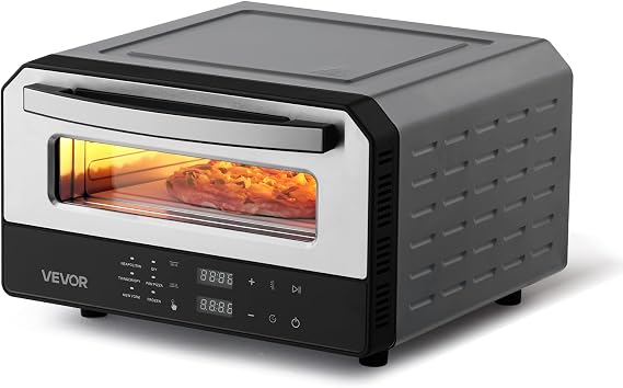 VEVOR Electric Pizza Oven, Smart Pizzas Maker Indoor with 5 Preset, 12-Inch Countertop Pizza Cooker w/Touch Srceen, 750F Max Temp, 2-Min Rapid Baking Oven Thin & Crispy, Neapolitan, Frozen, New York