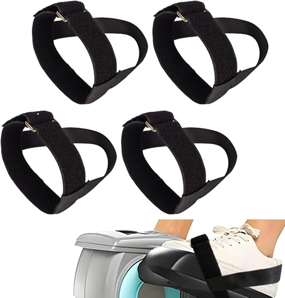 4PCS Leg Exerciser Machine Pedal Straps, Leg Exerciser Traction Straps,Adults Seniors Sitting Fitness Home Office Sports Accessories