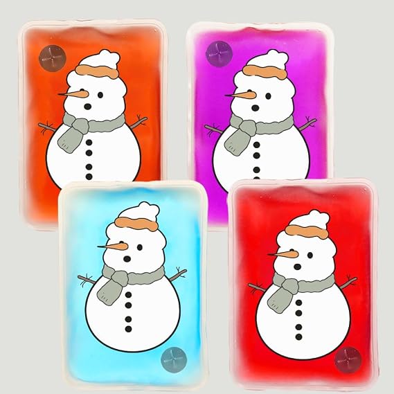 White Bear Reusable Snap Heat Packs - Large Hand Warmers (4 Pack), Long Lasting Warmth