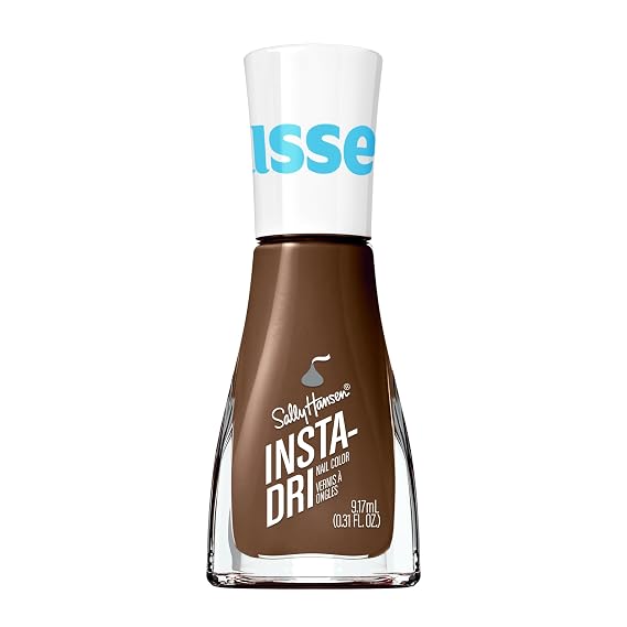 Sally Hansen Insta-Dri Hershey Kisses Nail Polish | Quick Dry, Long Lasting, Streak-Free Shine | Opaque, Glossy | 727 More KISSES Plz | Cocoa Brown Nail Color