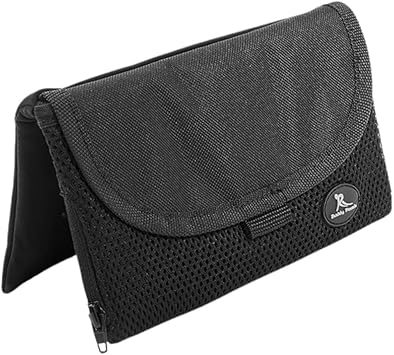 Running Buddy Fanny Pack Waist Bag - Magnetic Closure Workout Belt - Water-Resistant Pocket for Belt Bag Essentials - Side-Zipper Headphone Port for Fanny Packs for Women - XXL, Black, 7 x 4 in