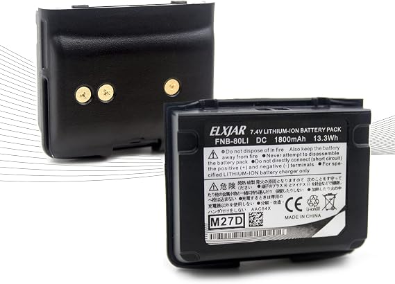 2-Pack 7.4V 1800mAh Battery Replacement for Yaesu FNB-58, FNB-80, VX-6, VX-7R, VXA-700 Radios