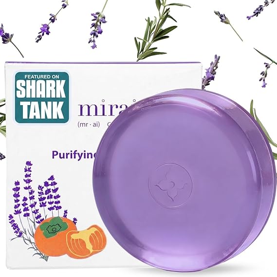 Mirai Clinical Persimmon Soap Bar with Lavender Scent - Japanese Persimmon Soap for Old People Smell - Made with Green Tea Extract - Nonenal Odor Removal Deodorizing Bar for Unisex
