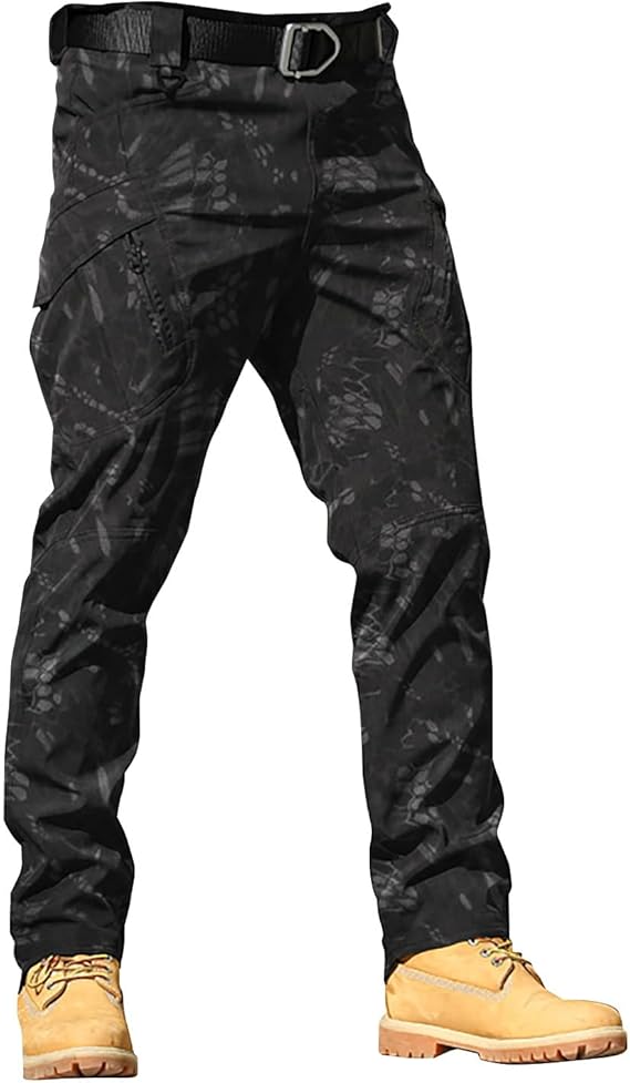 Camo Cargo Pants for Men Lightweight Breathable Multi Pockets Tactical Work Pants Casual Spring Outdoor Bottoms