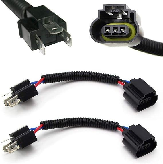 iJDMTOY One Pair 9003 H4 (Male) to H13 9008 (Female) Converter Adapter Socket Wiring Harness Kit