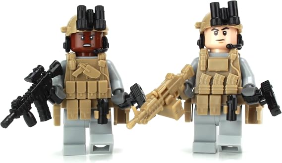 Battle Brick 1.6 Inches Tall US Army Rangers Custom Collectible Minifigures| Genuine Military Minifig | Custom Tactical Gear | Modern Warfare | Great Gift for Teen to Adult AFOL