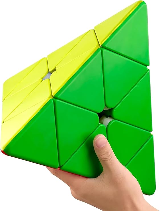 ROXENDA Large Pyramid Cube 3x3x3 (27.5cm) - Stickerless Speed Pyraminx, Smooth Turning, Adjustable Tension, Ergonomic Design, Cube Collection, Ages, Competitions, and Gifts