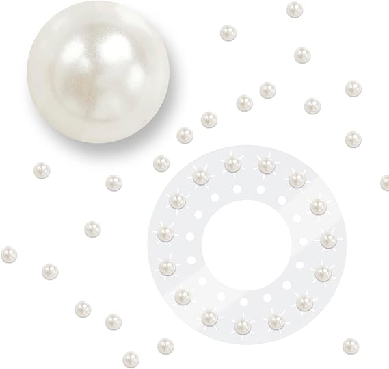 blinger Deluxe Shimmer Crystal Refill Pack as seen on Shark Tank | 5 Discs 75 Precision-Cut Glass Crystals | Hair-Safe Accessories| Styling Tool not Included | Ivory Cream Pearls 7 mm